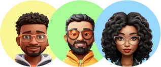 Three support team members illustration